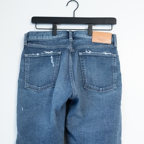 Moussy Barneys New York Distressed High Rise Straight Leg Jeans Blue Size 27 - Picture 5 of 8